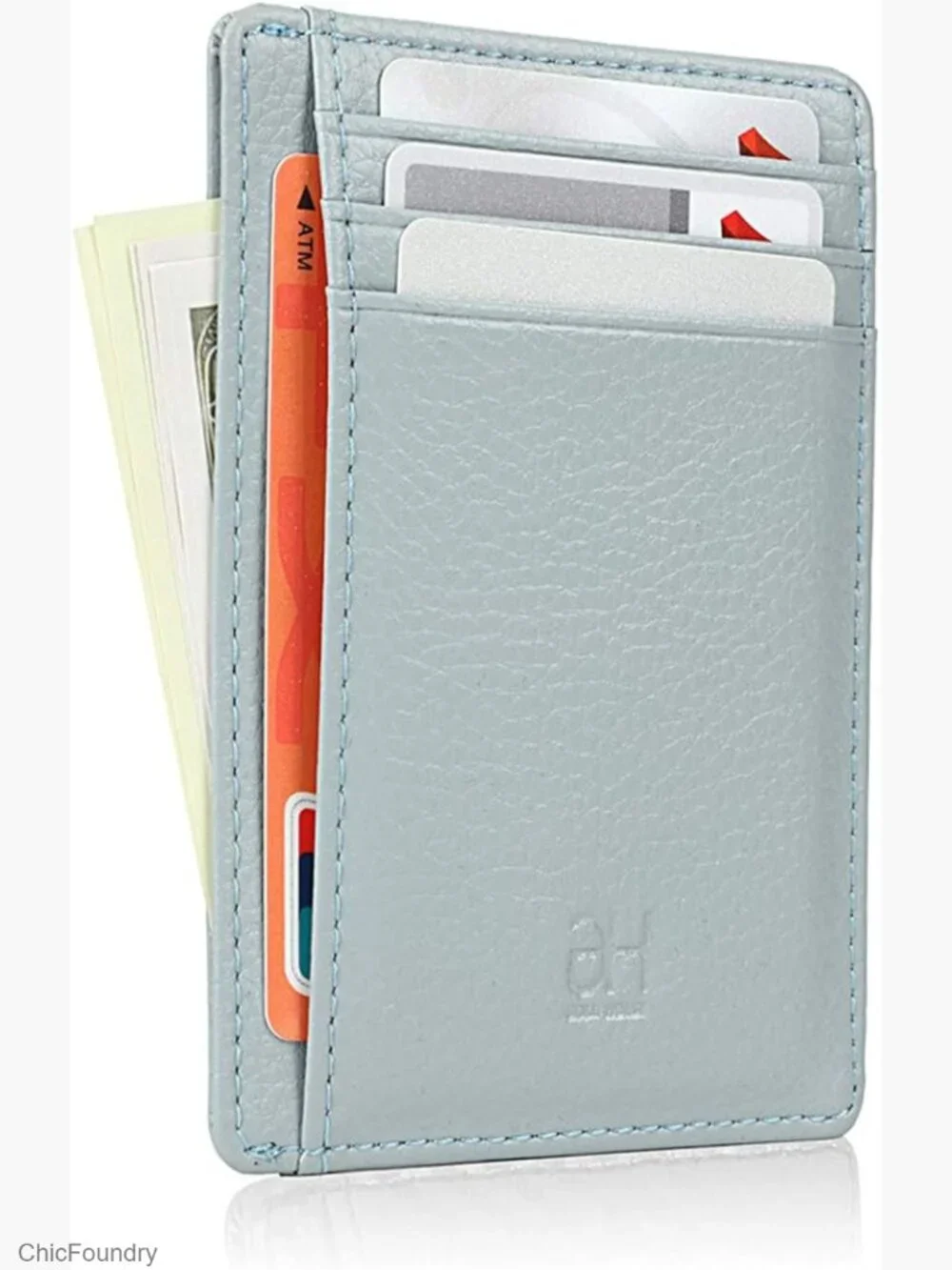 Slim RFID Blocking Leather Card Holder Wallet for Women